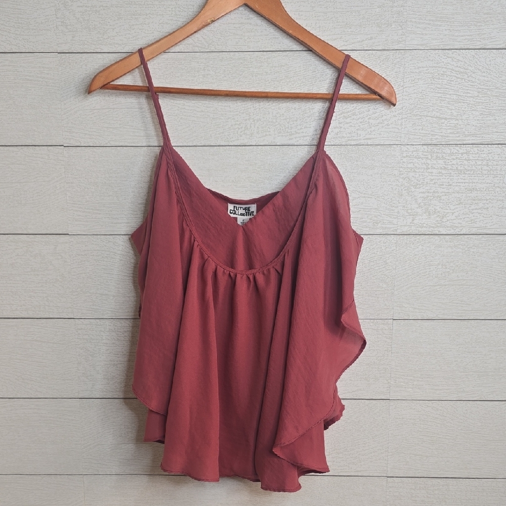 NWT Future Collective Flowy Rust Cami Top